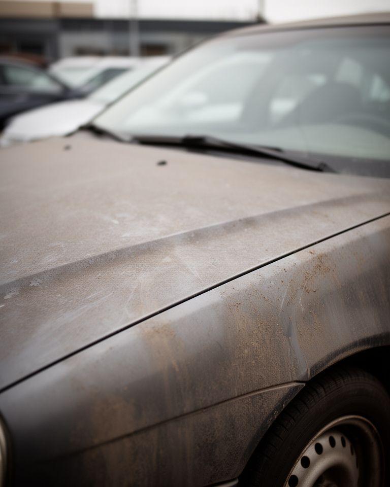 Auto con vernice opaca e sporco stradale all'ingresso di Wasserkraft a Roma